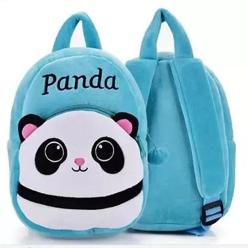 Premium Quality Soft Design Small Blue Panda Shape School Bag for Kids 14  Inches - Main Image