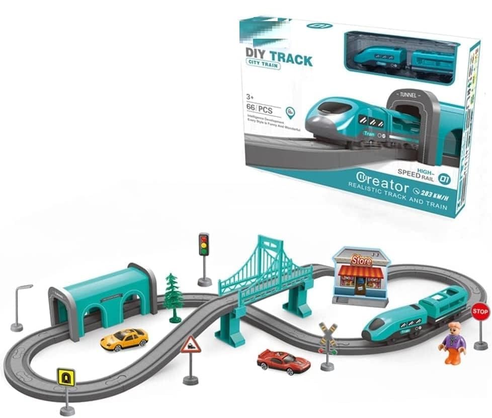 Buy Electric Train City Track Set 66 Pieces (3-7 Years) on