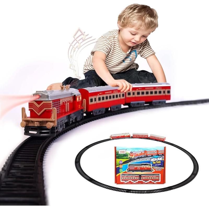 Passenger Indian Toy Train For Kids (Battery Operated) 13 Pieces Set
