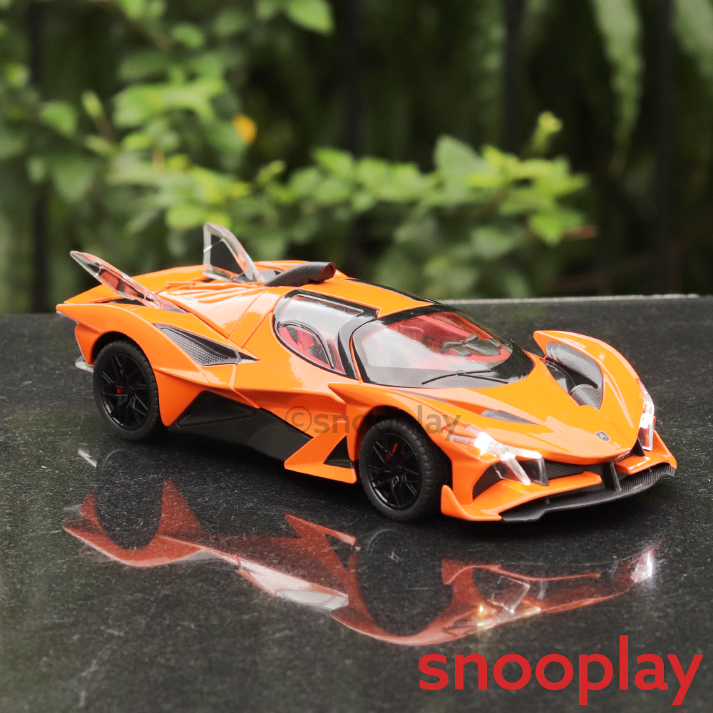 Diecast Resembling Apollo Evo Pull Back Car with Light Sound 1 24 Snooplay