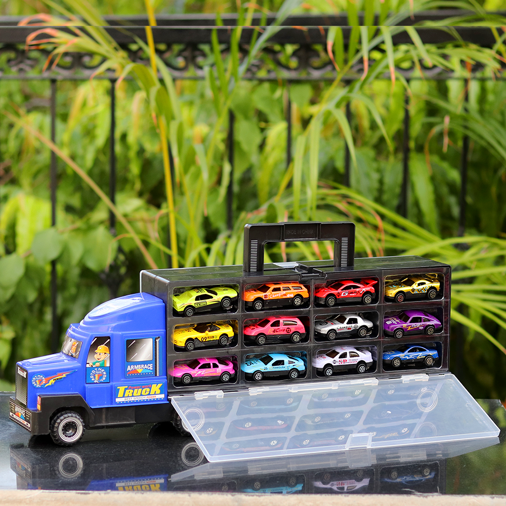 Buy Auto Carrier Transportation Truck with 12 Diecast Cars on Snooplay India