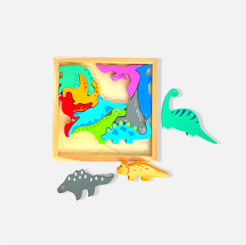 Dinosaur puzzle blocks sales