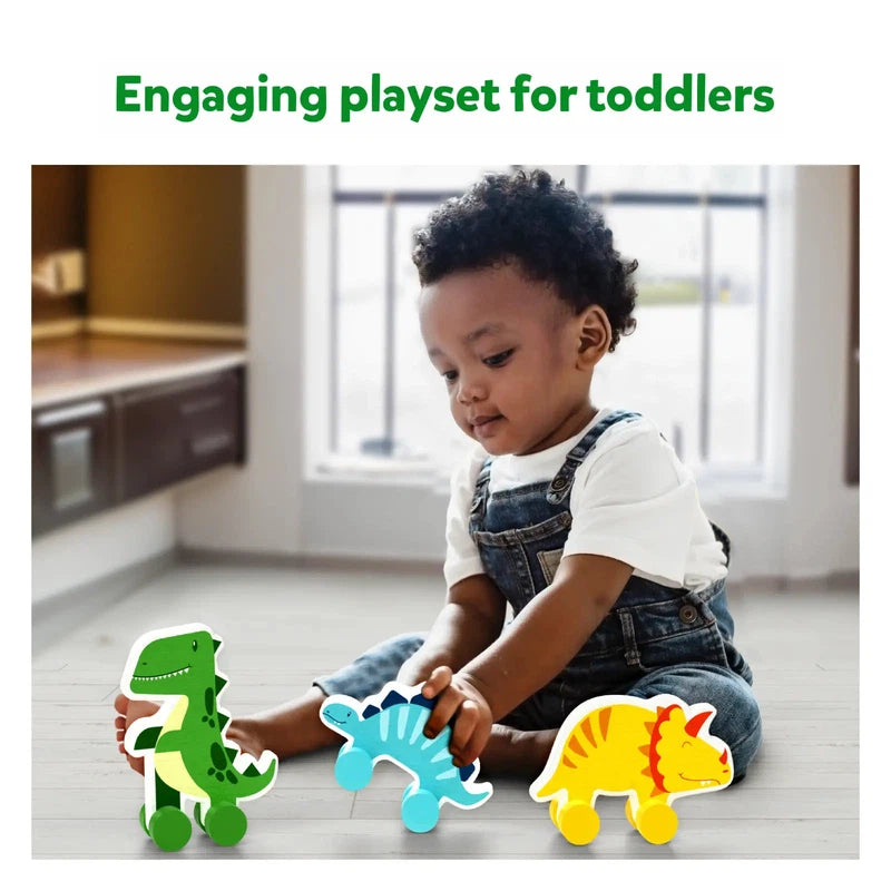 Buy Wooden Dinosaur Toys on Wheels (9 Months Years) on