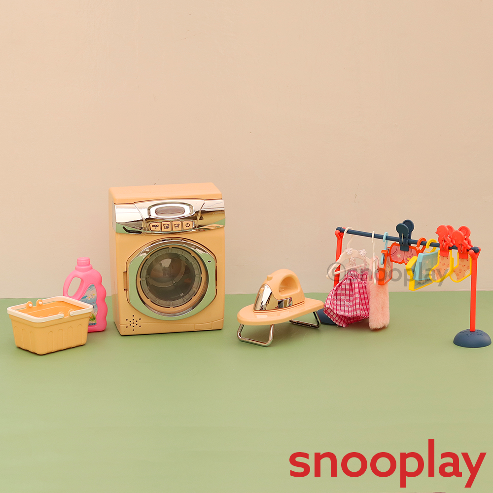 Battery Operated Washing Machine and Iron Set with Accessories (3-6 Years)