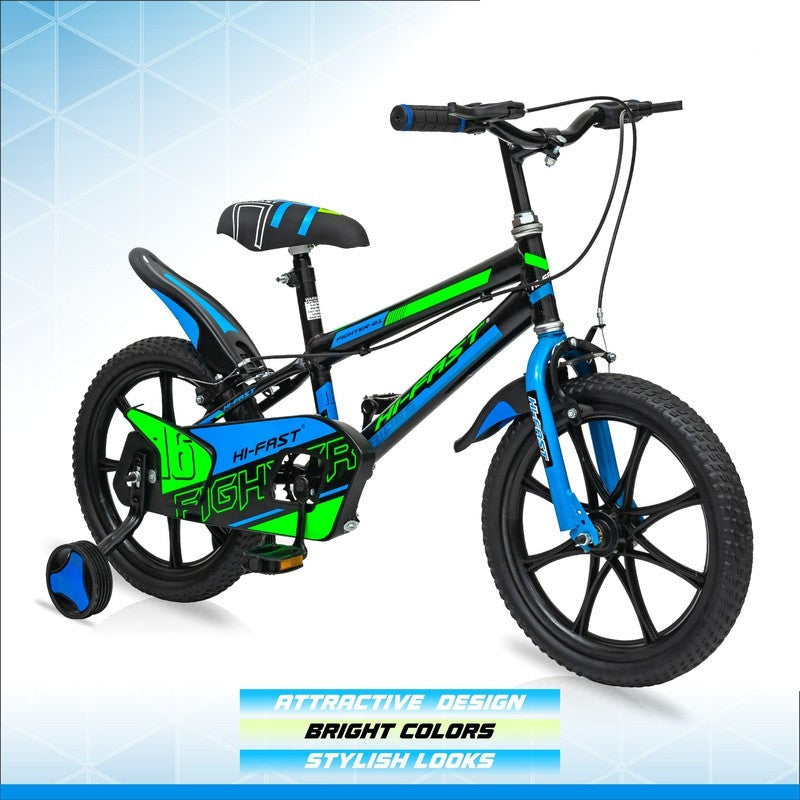 FIGHTER 16 inch Kids Cycle with Training Wheels (Blue)- COD Not Available
