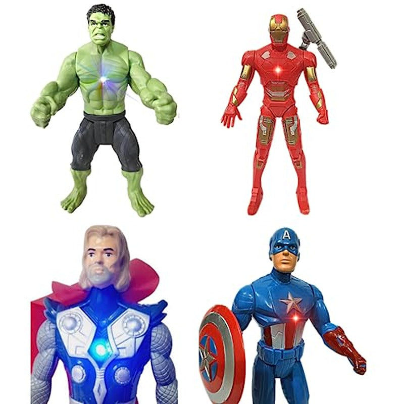 Set of Action Figures Hulk, Captain America, Iron Man Thor (3 Years till Grown Ups)