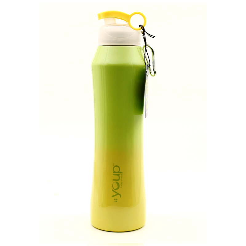 Youp Thermosteel Green and Yellow Color Water Bottle PASSION901 900