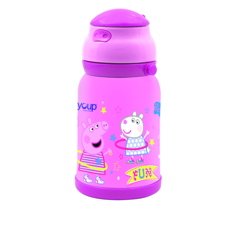 Peppa Pig Stainless Steel Flask Insulated Sipper Water Bottle for Boys Kids