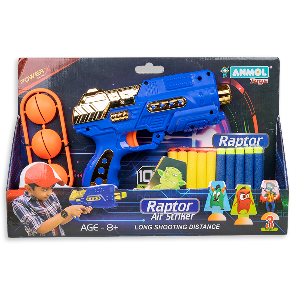 Buy Raptor Air Striker Soft Blaster with 10 Darts (Anmol Toys) on Snooplay  India