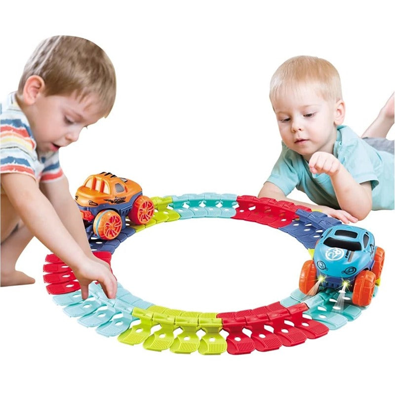 Buy 44 Pieces LED Light-Up Race Car Track Set (6 Months Years