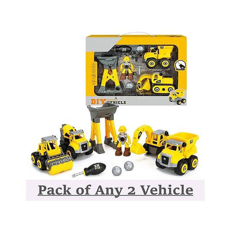 DIY Activity Construction Toy Trucks Playset (3-8 Years) Yellow