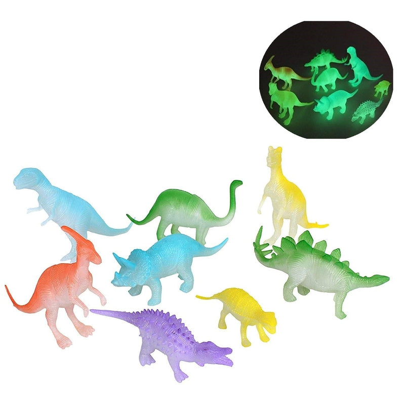 Buy Glow In Dark Dinosaur Animal Toy Figures Set of 8 Pcs Dino