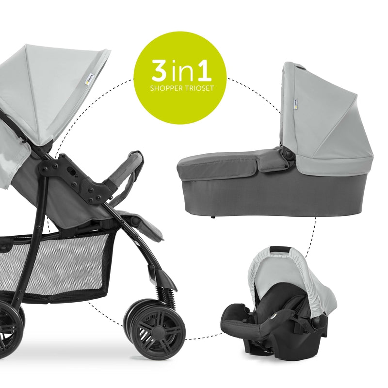 Buy Shopper Trioset Pushchair, Carrycot Infant Car Seat) on - Main Image