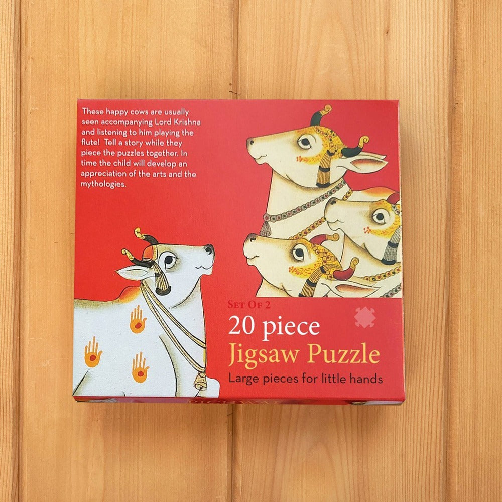 Bhil Elephant & Deer - 20 Piece Jigsaw Puzzle - Set of 2