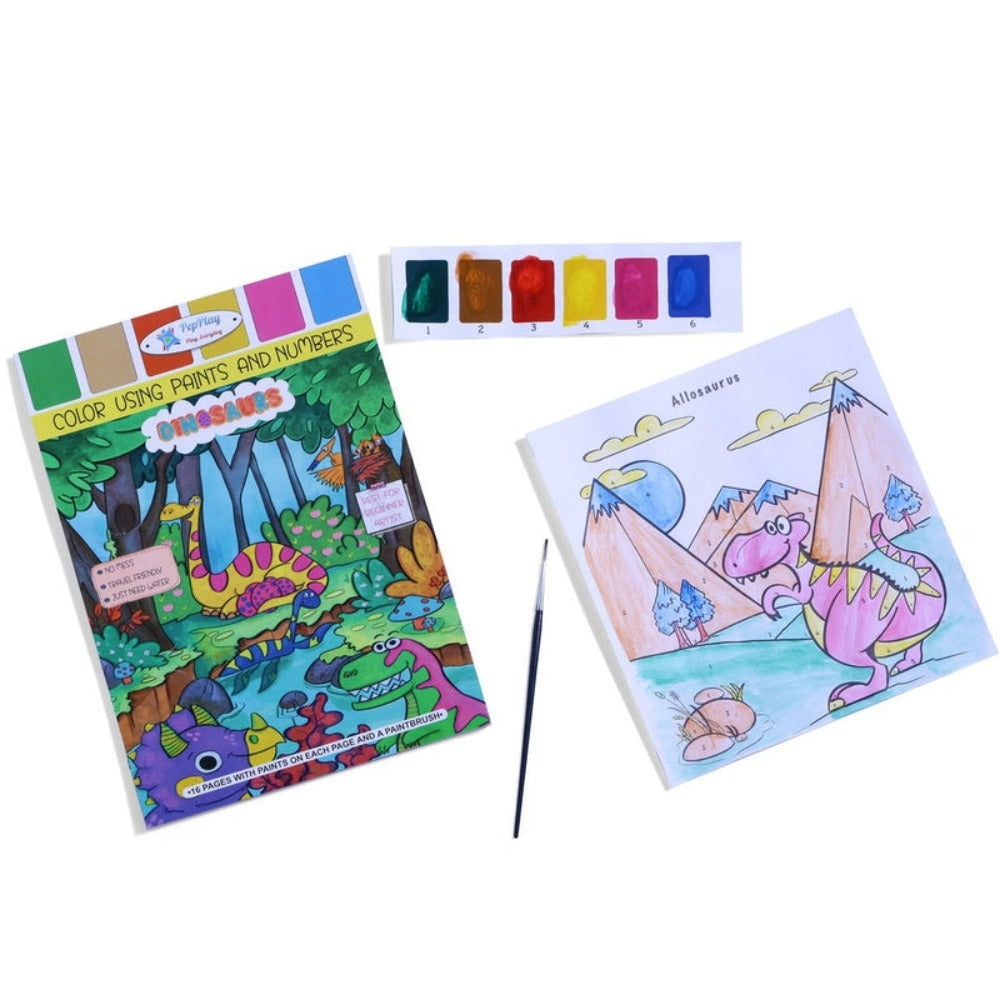 PepPlay Dinosaurs Coloring Book- Color Using Paint & Numbers