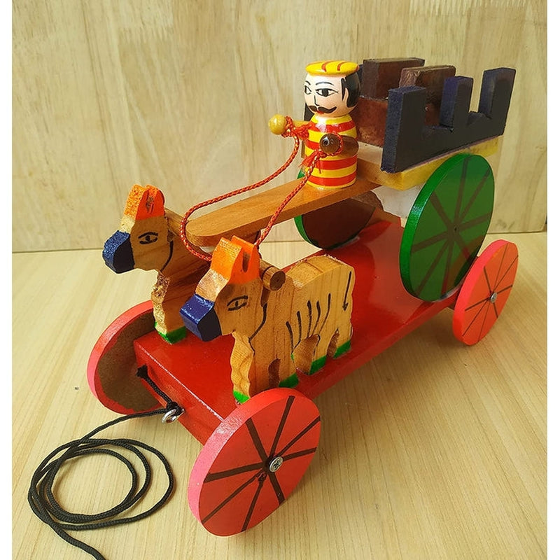 Buy Walk-A-Long Wooden Pull Along Toy Bullock Cart (1-3 Years