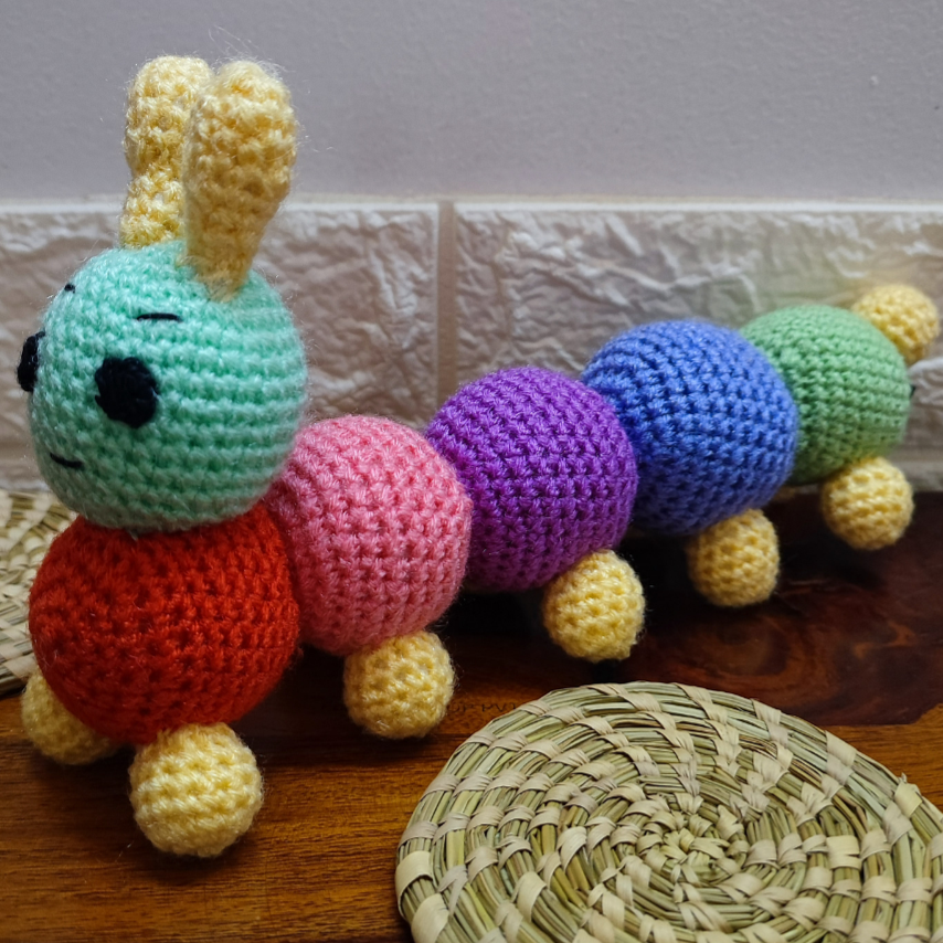 Buy Crochet Handmade Big Caterpillar Soft Toy on Snooplay India