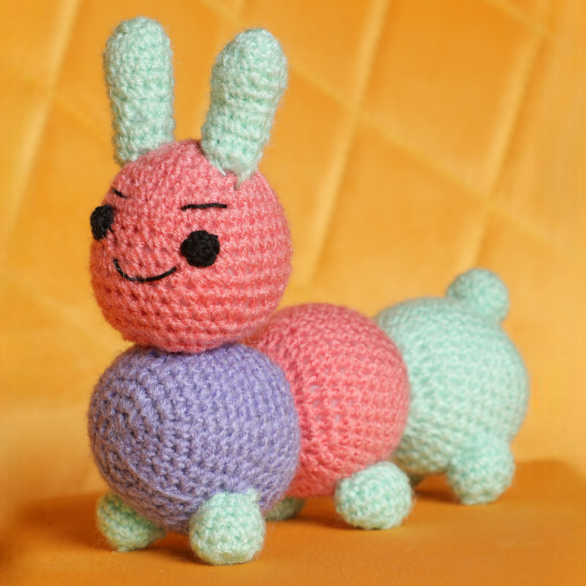 Buy Crochet Handmade Caterpillar Soft Toy on Snooplay India
