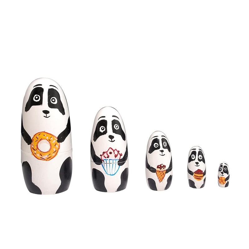 Set of Wooden Panda Russian Nesting Dolls (1-4 Years)