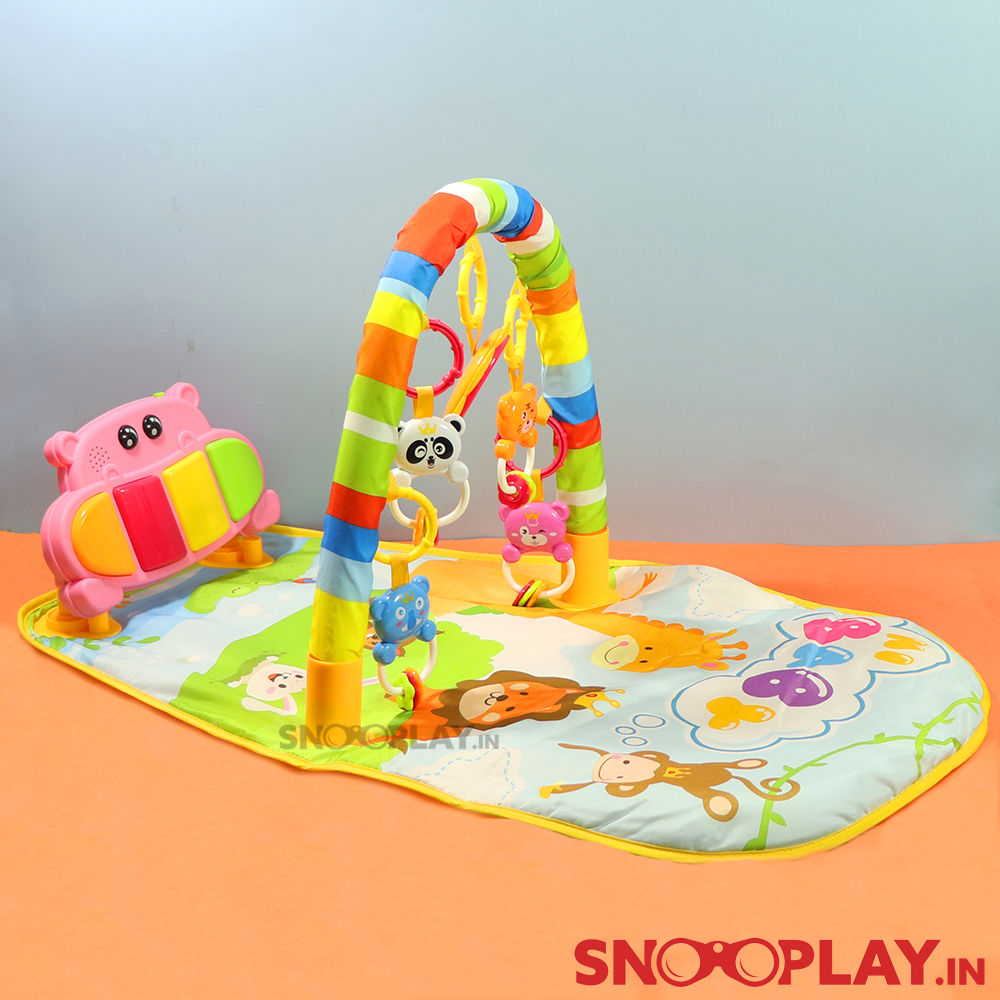 Buy Activity Play Mat for Babies Musical Piano Mat with Kick Play Music Activity Toy with Overhead Rattle Toys for newborn baby kids on Snooplay Online India