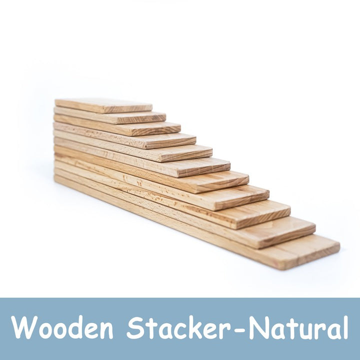 Wooden Flat Natural Block Stacker (1-4 Years)