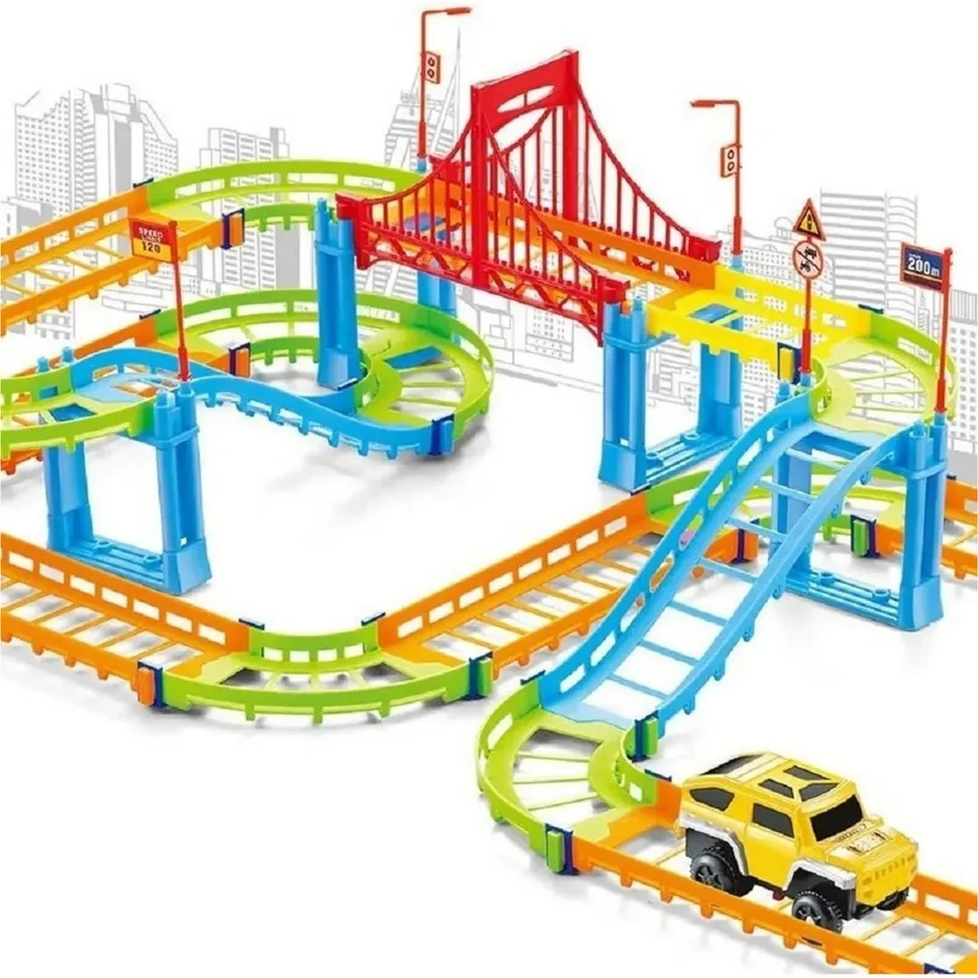 Kidology DIY Rapid Variety Car Racing Track with Electric Car Toys