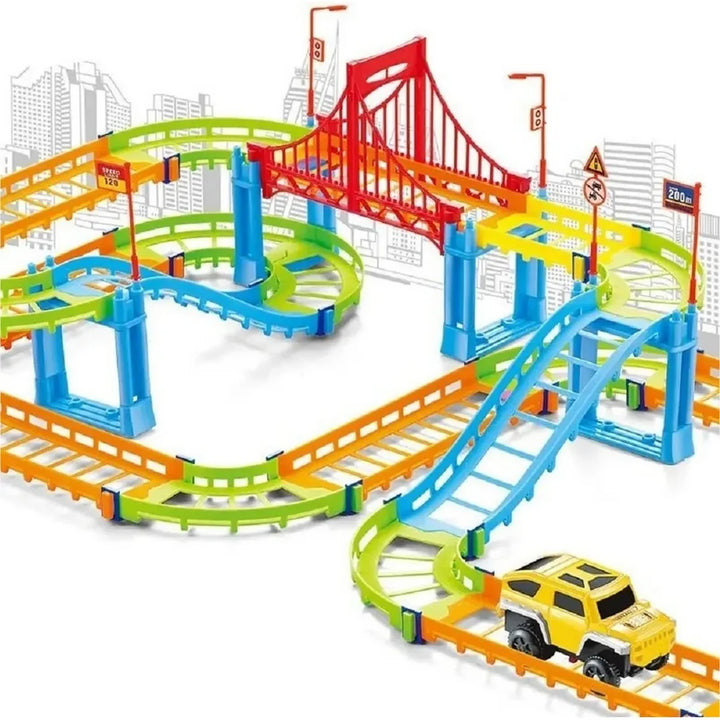 Kidology DIY Rapid Variety Car Racing Track with Electric Car Toys