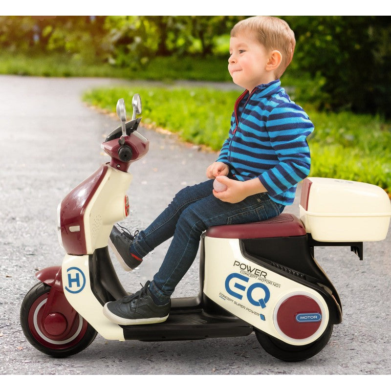 Daft Rechargeable Battery Operated Bike for Kids, Ride on Toy Kids Bike Scooty with Light, Music & Storage | Baby Battery Bike | Electric Bike for Kids - COD Not Available