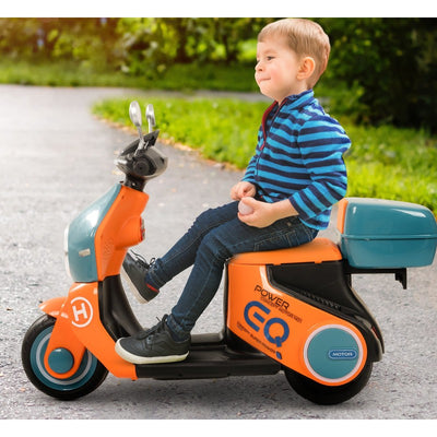 Daft Rechargeable Battery Operated Bike for Kids, Ride on Toy Kids Bike Scooty with Light, Music & Storage | Baby Battery Bike | Electric Bike for Kids - COD Not Available