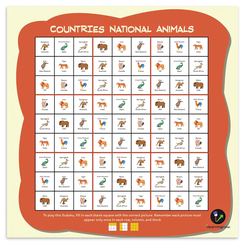 Countries National Animal Sudoku