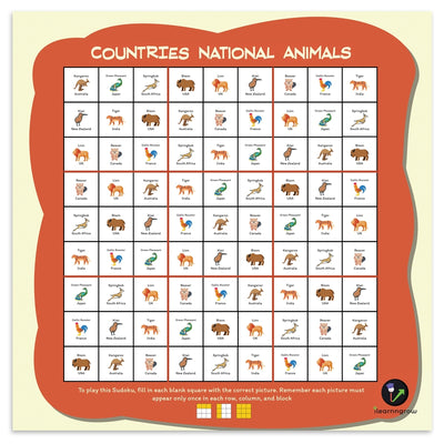 Countries National Animal Sudoku