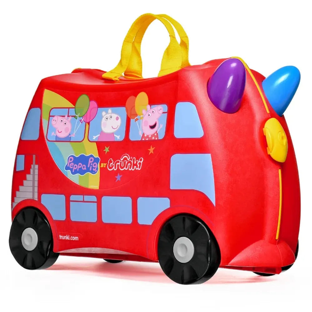 Trunki Peppa Pig Ride-On Cum Suitcase | Kids Ride-On Hand Luggage with Tow Strap, Secure Lock & Seatbelt