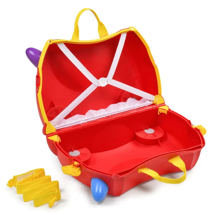 Trunki Peppa Pig Ride-On Cum Suitcase | Kids Ride-On Hand Luggage with Tow Strap, Secure Lock & Seatbelt