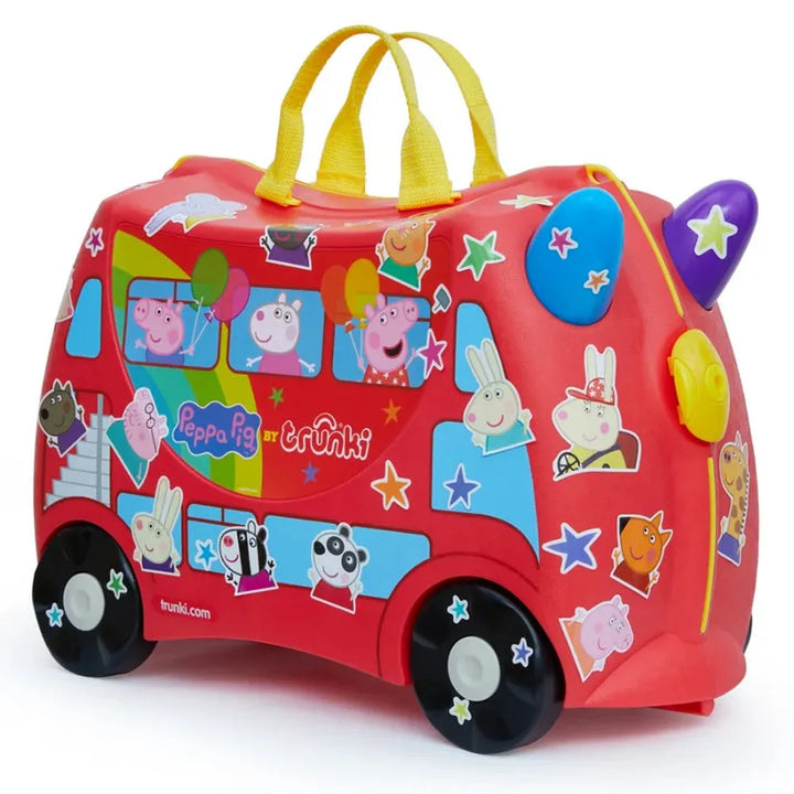 Trunki Peppa Pig Ride-On Cum Suitcase | Kids Ride-On Hand Luggage with Tow Strap, Secure Lock & Seatbelt