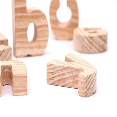 Educational Wooden Alphabets Lowercase - Medium (26 Pieces) Learning and Stacking Toy