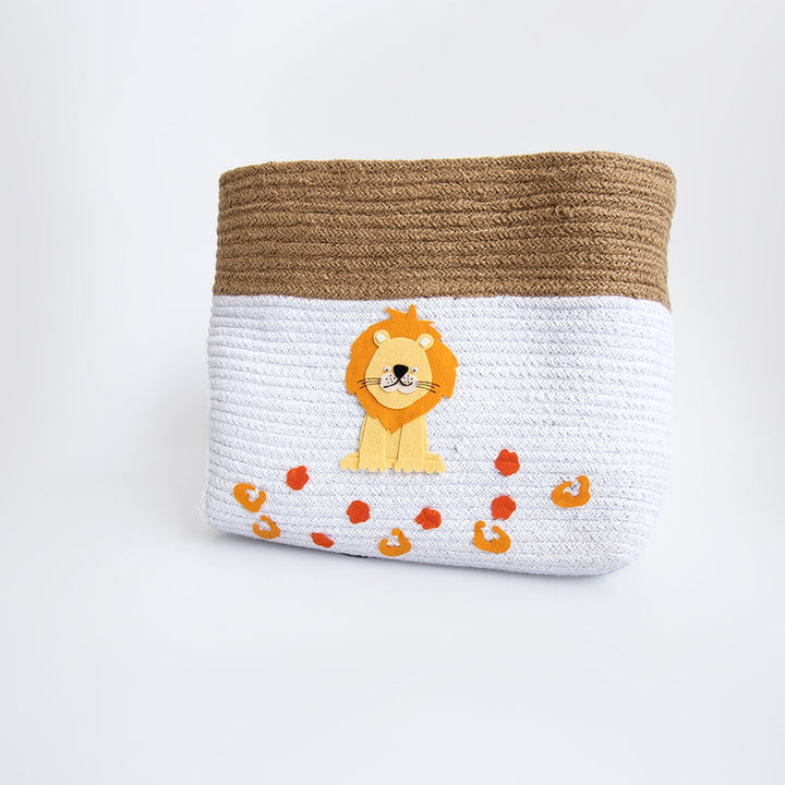 Personalised Large Cotton Rope Basket - Baby Animals (0-12 Years) | COD Not Available