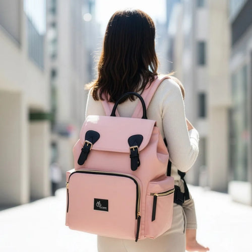 R for Rabbit Caramello Bliss Diaper Bag – Blush Pink | Water-Resistant & Spacious Storage | Insulated Bottle Pockets & Stylish Design