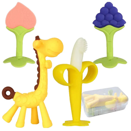 Kidology Set of 4 Silicone Baby Teething Toys