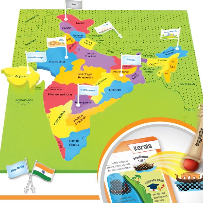 Mapology India with Capitals Flashcards & Puzzles