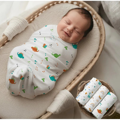R for Rabbit Cuddlez 100% Muslin Baby Swaddle for Newborns (Pack of 3)