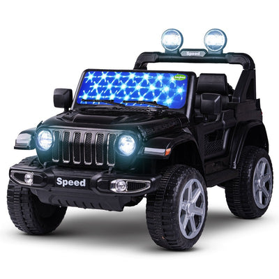 Robicun Battery Operated Car Jeep for Kids, Ride on Toy Kids Car with Light, Music| Racing Baby Big Electric Car Jeep | Rechargeable Battery Car for Kids - COD Not Available