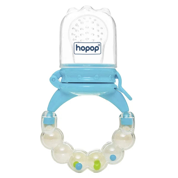 Hopop Baby Food & Fruit Nibbler with Rattle Handle | BPA-Free Mesh Feeder (1 Piece)