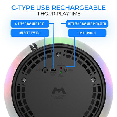 Battery Powered Hover Floating Football C-Type USB Rechargeable | Air Football Neon Lite