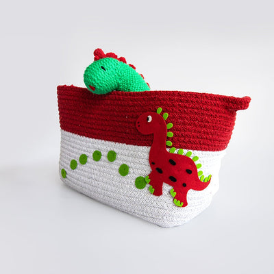 Personalised Dino Friend- Cotton Rope Baskets (Set Of 2) - COD Not Available