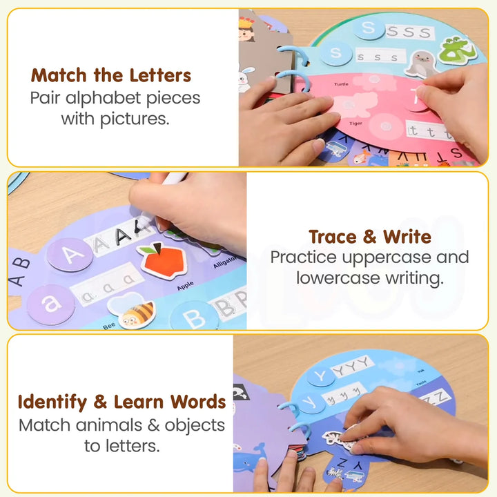 Kidology Alphabet Busy Book for Kids | Interactive ABC Learning & Activity Book