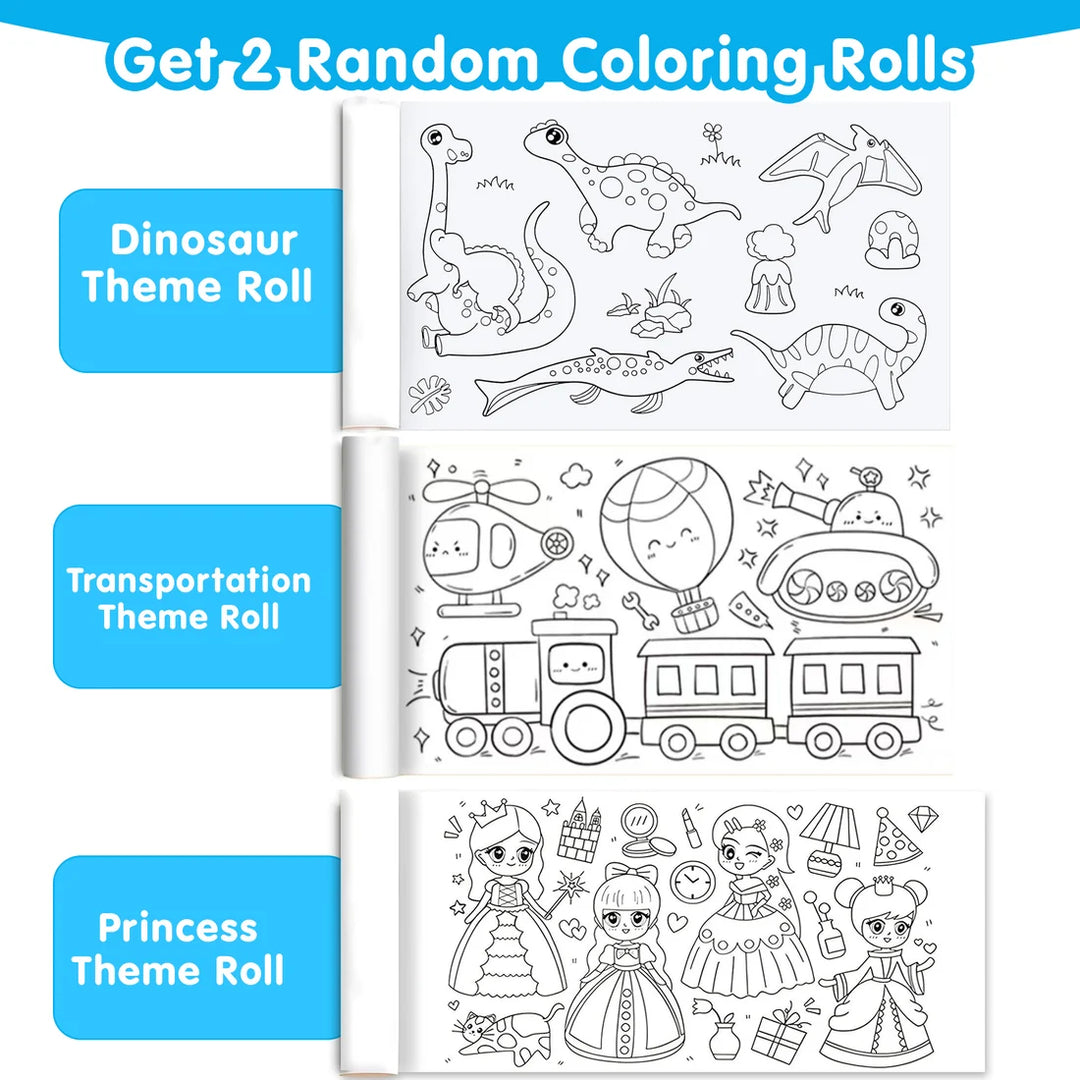 Kidology Set of 2 Drawing Book Coloring Paper Roll