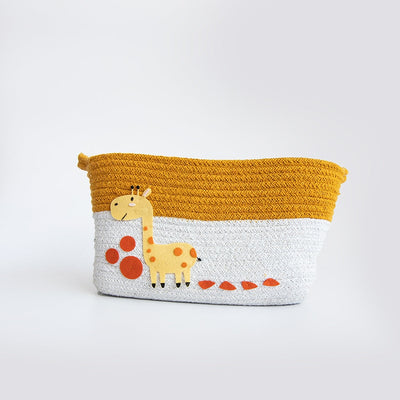 Personalised Baby Giraffe - Cotton Rope Basket (Medium) - COD Not Available