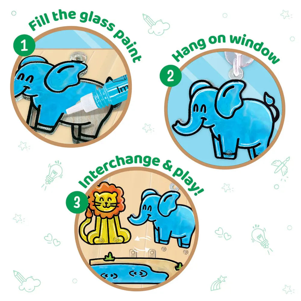 Imagimake Window Art Glass Painting | Jungle