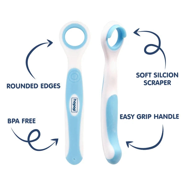 Hopop Soft and Gentle Rounded Edges Tongue Cleaner | 100% Safe for Kids  (1 Piece)