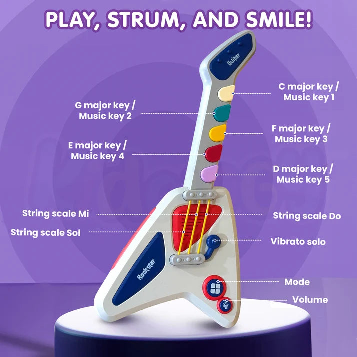 Kidology Interactive Electric Guitar Toy | Musical Instrument Learnings